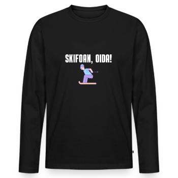 Skifoan, Oida - Männer Premium Bio Langarmshirt - Schwarz - Vorne - Nico (187cm)