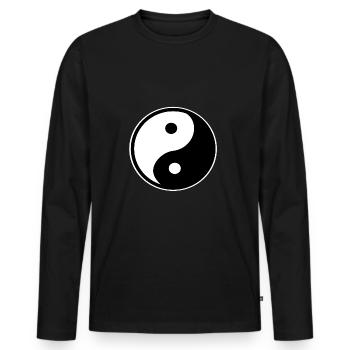 Ying Yang - Men's Premium Organic Long Sleeve Shirt - black - Front - Nico (187cm)