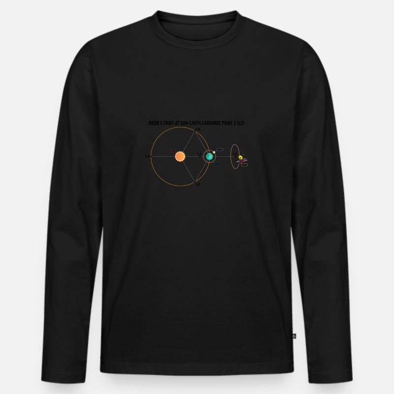 Webb-Teleskop JWST Schaltplan L2-Punkt-Orbit - Männer Premium Bio Langarmshirt - Schwarz