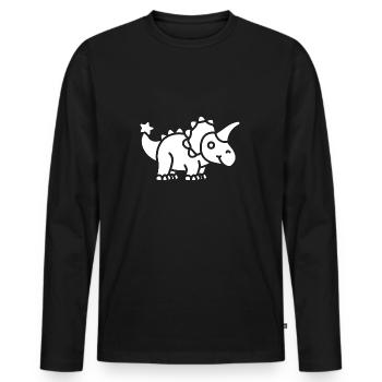 Triceratops - Men's Premium Organic Long Sleeve Shirt - black - Front - Nico (187cm)