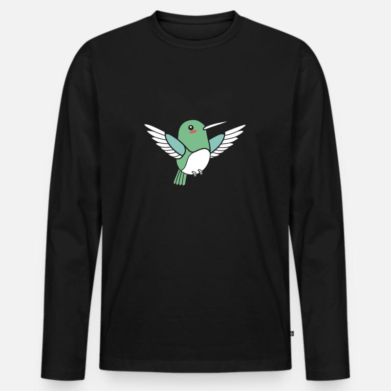 Kolibri - Männer Premium Bio Langarmshirt - Schwarz