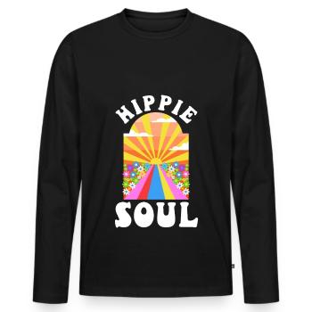 Âme hippie - T-shirt manches longues Premium bio Homme - noir - Devant - Nico (187cm)