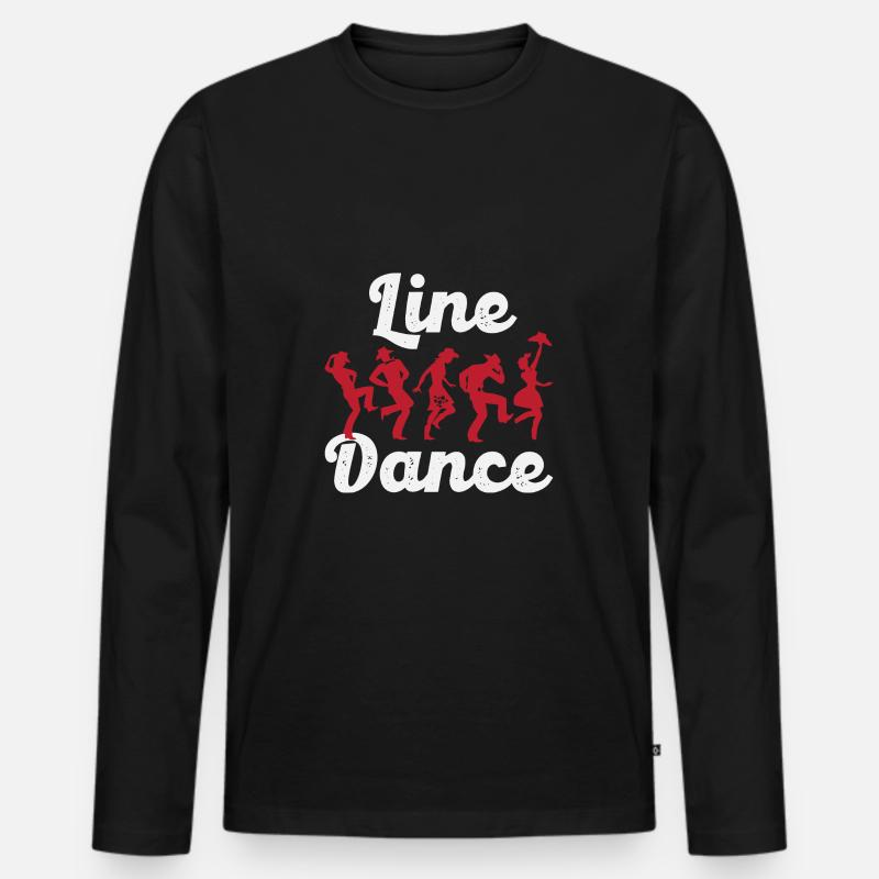 Line Dance - Männer Premium Bio Langarmshirt - Schwarz