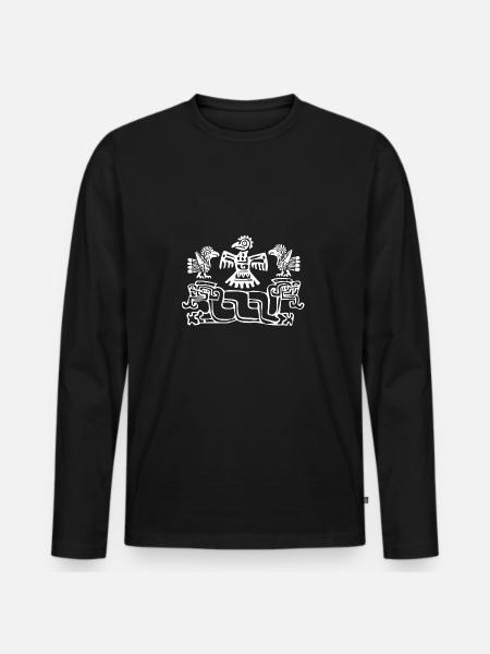Aztecs, Mayans, Incas Mystical Signs - Men's Premium Organic Long Sleeve Shirt - black