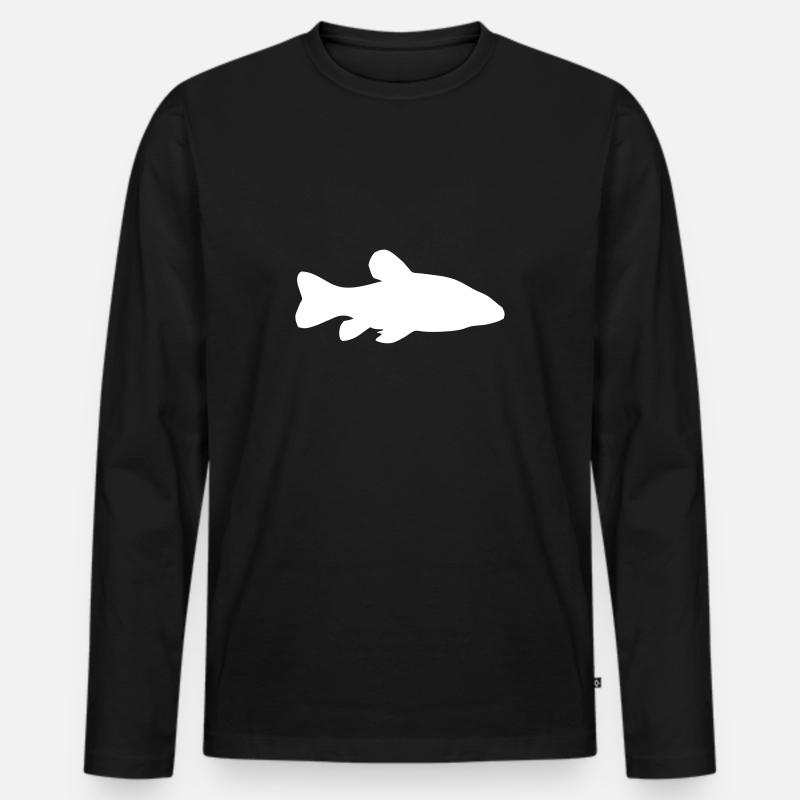Schleie - Fisch - Fish - Männer Premium Bio Langarmshirt - Schwarz
