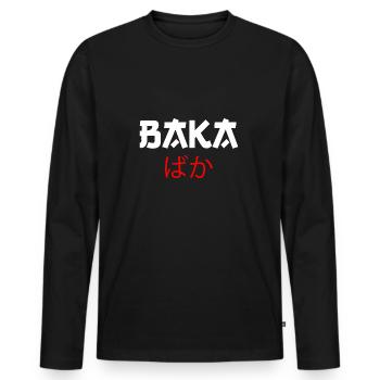 Japanisch Anime Manga Baka Senpai Nani Kawai Otaku - Männer Premium Bio Langarmshirt - Schwarz - Vorne - Nico (187cm)