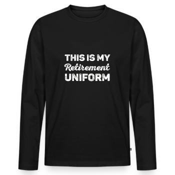 C’est mon uniforme de retraite - T-shirt manches longues Premium bio Homme - noir - Devant - Nico (187cm)