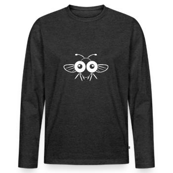 Fly - Men's Premium Organic Long Sleeve Shirt - heather anthracite - Front - Nico (187cm)