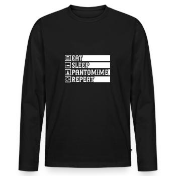 Cirque Graphique Pantomime Répétition Cirque Interprète - T-shirt manches longues Premium bio Homme - noir - Devant - Nico (187cm)