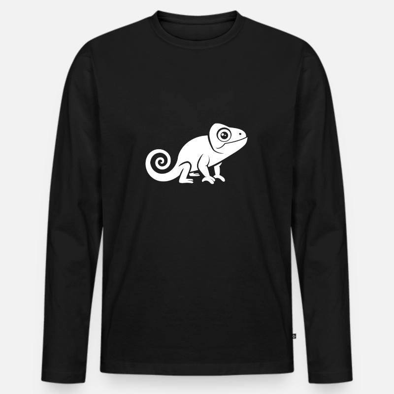 Chamäleon - Männer Premium Bio Langarmshirt - Schwarz
