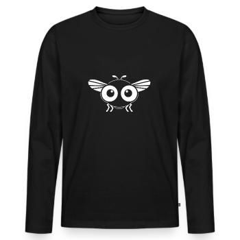 Fliegen - Männer Premium Bio Langarmshirt - Schwarz - Vorne - Nico (187cm)