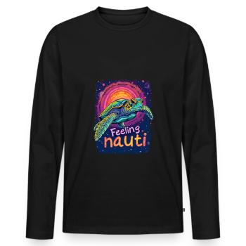 Cruise - Men's Premium Organic Long Sleeve Shirt - black - Front - Nico (187cm)