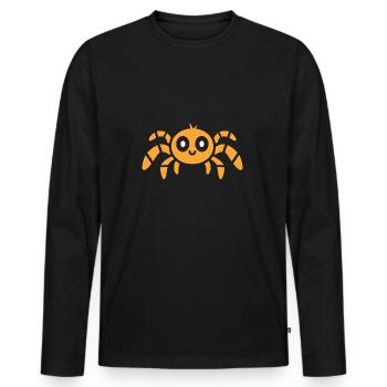 araignée - T-shirt manches longues Premium bio Homme - noir - Devant - Nico (187cm)