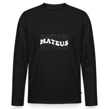 Drôle Mateus Groovy 4 Hommes Femmes Cool Mateus Tie - T-shirt manches longues Premium bio Homme - noir - Devant - Nico (187cm)