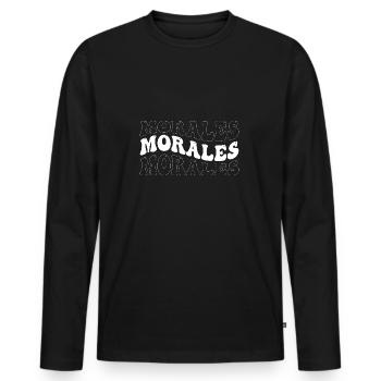 Lustige Morales Groovy 4 Männer Frauen Cool Morales Krawatte - Männer Premium Bio Langarmshirt - Schwarz - Vorne - Nico (187cm)