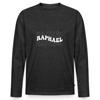 Lustige Raphael Groovy 4 Männer Frauen Coole Raphael Krawatte - Männer Premium Bio Langarmshirt - Anthrazit meliert - Vorne - Nico (187cm)