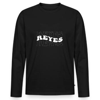 Funny Reyes Groovy 4 Männer Frauen Cool Reyes Batikfarbe - Männer Premium Bio Langarmshirt - Schwarz - Vorne - Nico (187cm)