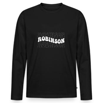 Drôle Robinson Groovy 4 Hommes Femmes Cool Robinson - T-shirt manches longues Premium bio Homme - noir - Devant - Nico (187cm)