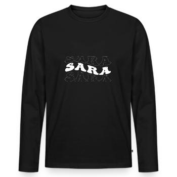 Lustige Sara Groovy 4 Männer Frauen Cool Sara Batiken - Männer Premium Bio Langarmshirt - Schwarz - Vorne - Nico (187cm)