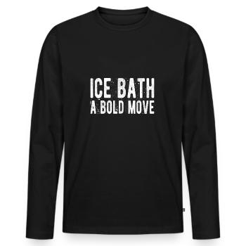 Bain de glace à l’eau glacée Une idée cadeau Bold Move - T-shirt manches longues Premium bio Homme - noir - Devant - Nico (187cm)