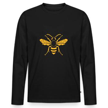 guêpe - T-shirt manches longues Premium bio Homme - noir - Devant - Nico (187cm)