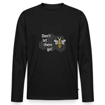 Save the Bees - Save the Bees - Men's Premium Organic Long Sleeve Shirt - black - Front - Nico (187cm)