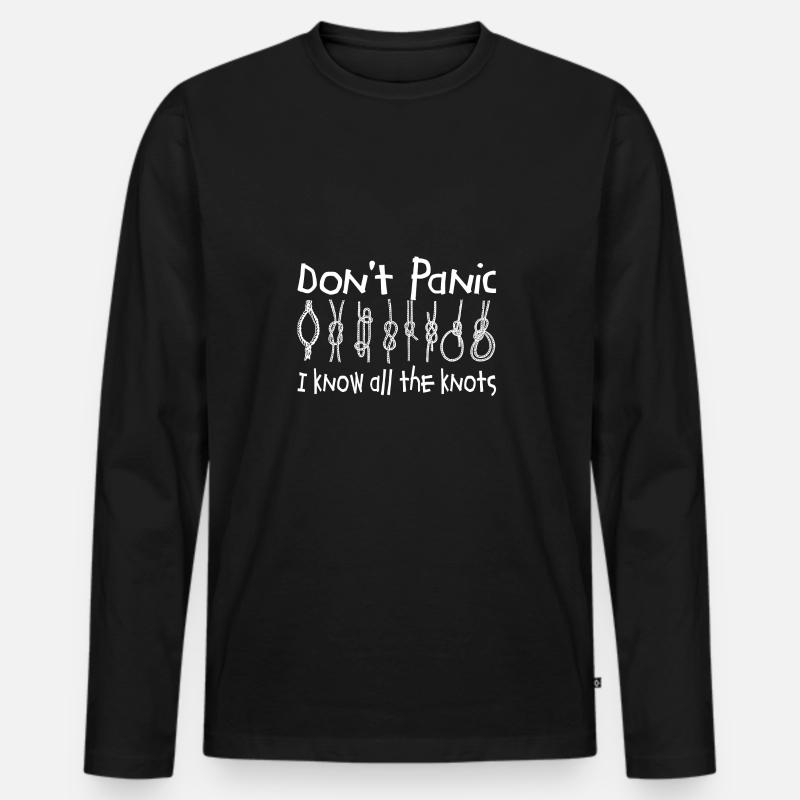 Seemannsknoten - Männer Premium Bio Langarmshirt - Schwarz