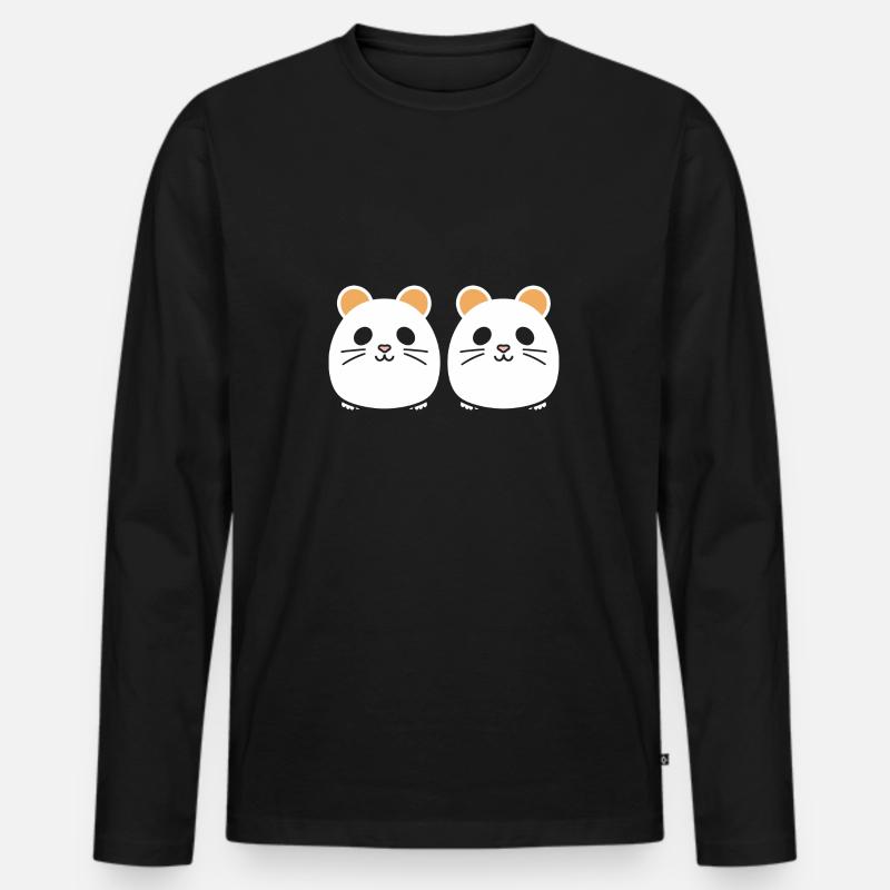 Niedlicher Humor Kleiner Hamster - Männer Premium Bio Langarmshirt - Schwarz