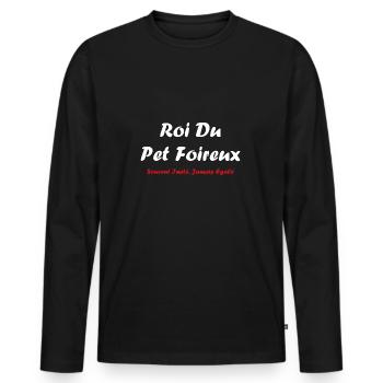 Roi du pet foireux - T-shirt manches longues Premium bio Homme - noir - Devant - Nico (187cm)