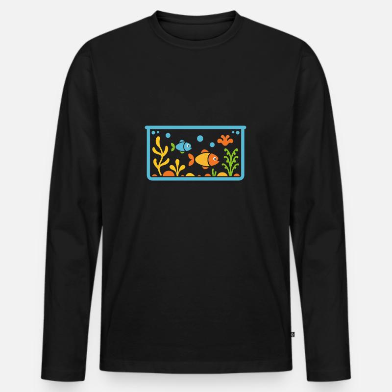 Aquarium - Männer Premium Bio Langarmshirt - Schwarz