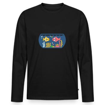 Aquarium - Männer Premium Bio Langarmshirt - Schwarz - Vorne - Nico (187cm)