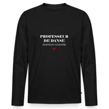 Professeur de danse - T-shirt manches longues Premium bio Homme - noir - Devant - Nico (187cm)