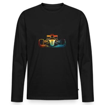 Voiture de course - T-shirt manches longues Premium bio Homme - noir - Devant - Nico (187cm)