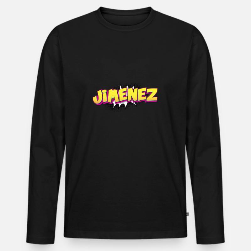 Jimenez benutzerdefinierter Name Comic-Stil Pop-Art, - Männer Premium Bio Langarmshirt - Schwarz