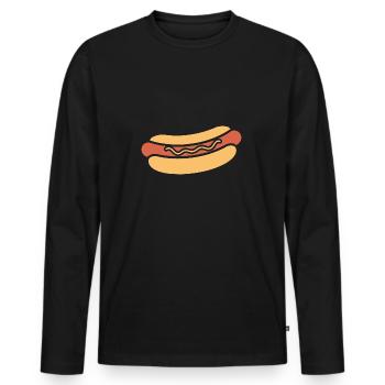 Hot dog - Men's Premium Organic Long Sleeve Shirt - black - Front - Nico (187cm)