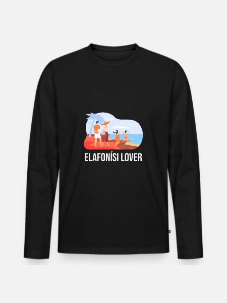 Elafonisi Lover - Men's Premium Organic Long Sleeve Shirt - black