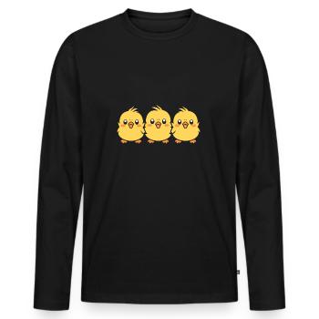 chick - Men's Premium Organic Long Sleeve Shirt - black - Front - Nico (187cm)