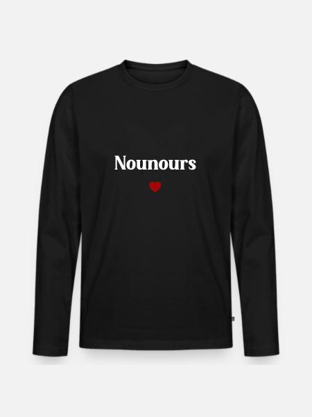 Nounours - T-shirt manches longues Premium bio Homme - noir