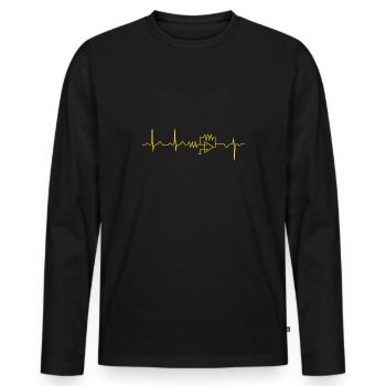 Electrical Engineering Heartbeat Inverter Engineer - Men's Premium Organic Long Sleeve Shirt - black - Front - Nico (187cm)