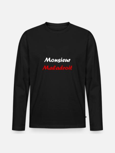 maladroit - T-shirt manches longues Premium bio Homme - noir
