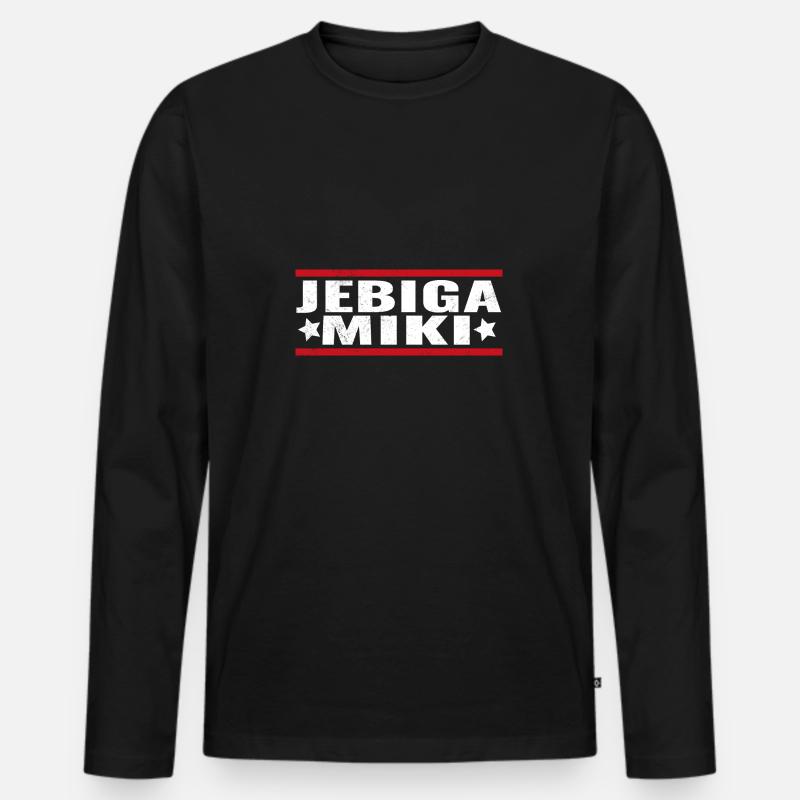 Jebiga Miki Design - Männer Premium Bio Langarmshirt - Schwarz