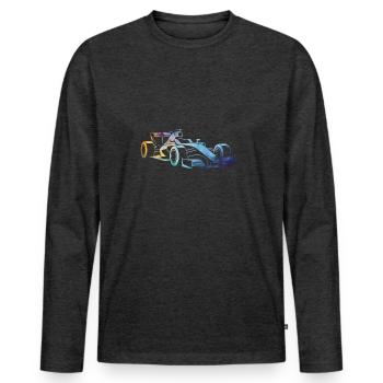 Voiture de course - T-shirt manches longues Premium bio Homme - anthracite chiné - Devant - Nico (187cm)