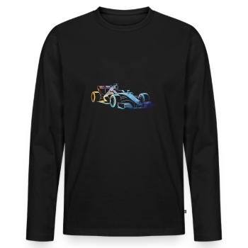 Voiture de course - T-shirt manches longues Premium bio Homme - noir - Devant - Nico (187cm)