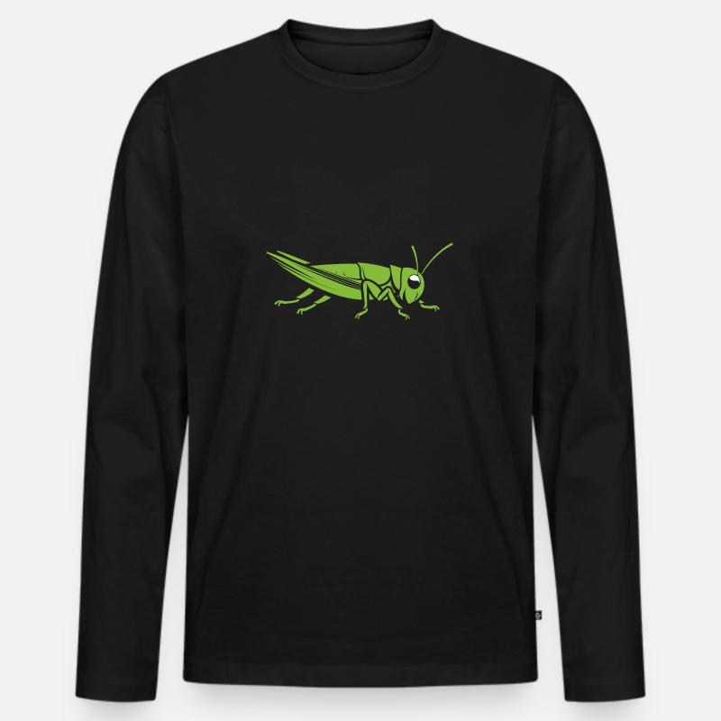 Heuschrecke - Männer Premium Bio Langarmshirt - Schwarz