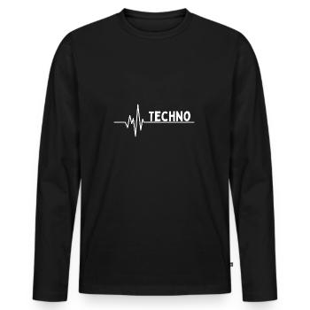 Frequency for Techno - Raverwear - Men's Premium Organic Long Sleeve Shirt - black - Front - Nico (187cm)