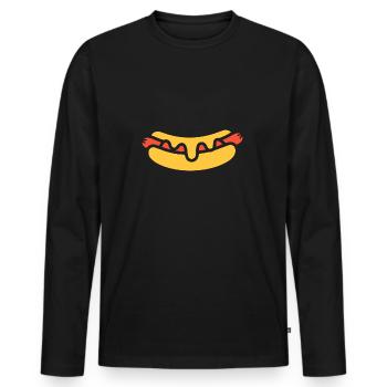 Hot dog - Men's Premium Organic Long Sleeve Shirt - black - Front - Nico (187cm)