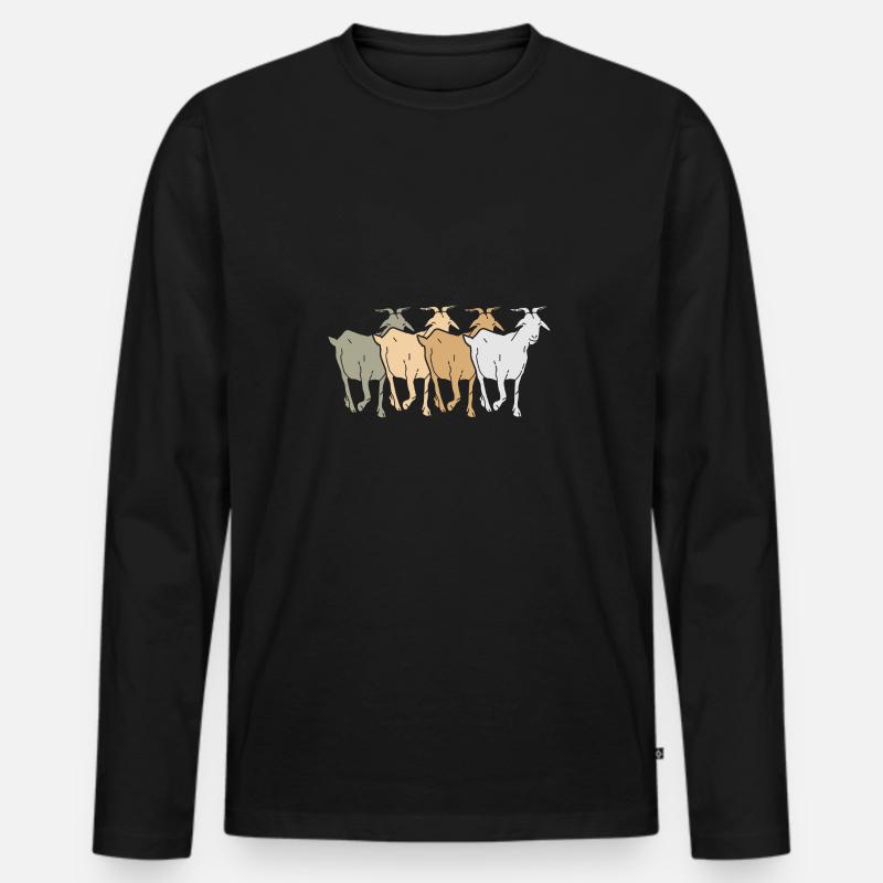 Ziegenherde | Ziegengruppe | Ziegen - Männer Premium Bio Langarmshirt - Schwarz