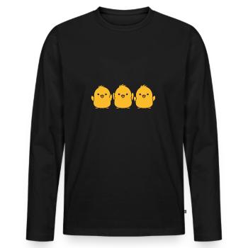 poussin - T-shirt manches longues Premium bio Homme - noir - Devant - Nico (187cm)