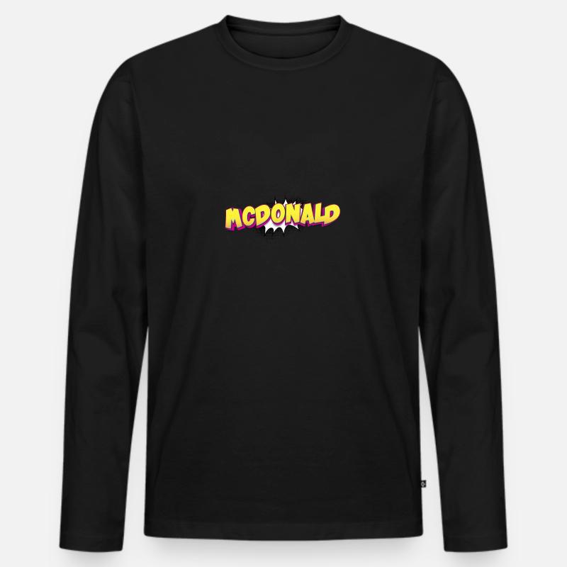 McDonald Custom Name Comic Book Style Pop Art, - Männer Premium Bio Langarmshirt - Schwarz