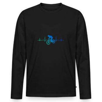 Cyclistes Cyclisme Hommes VTT Cyclisme Mountainbi - T-shirt manches longues Premium bio Homme - noir - Devant - Nico (187cm)